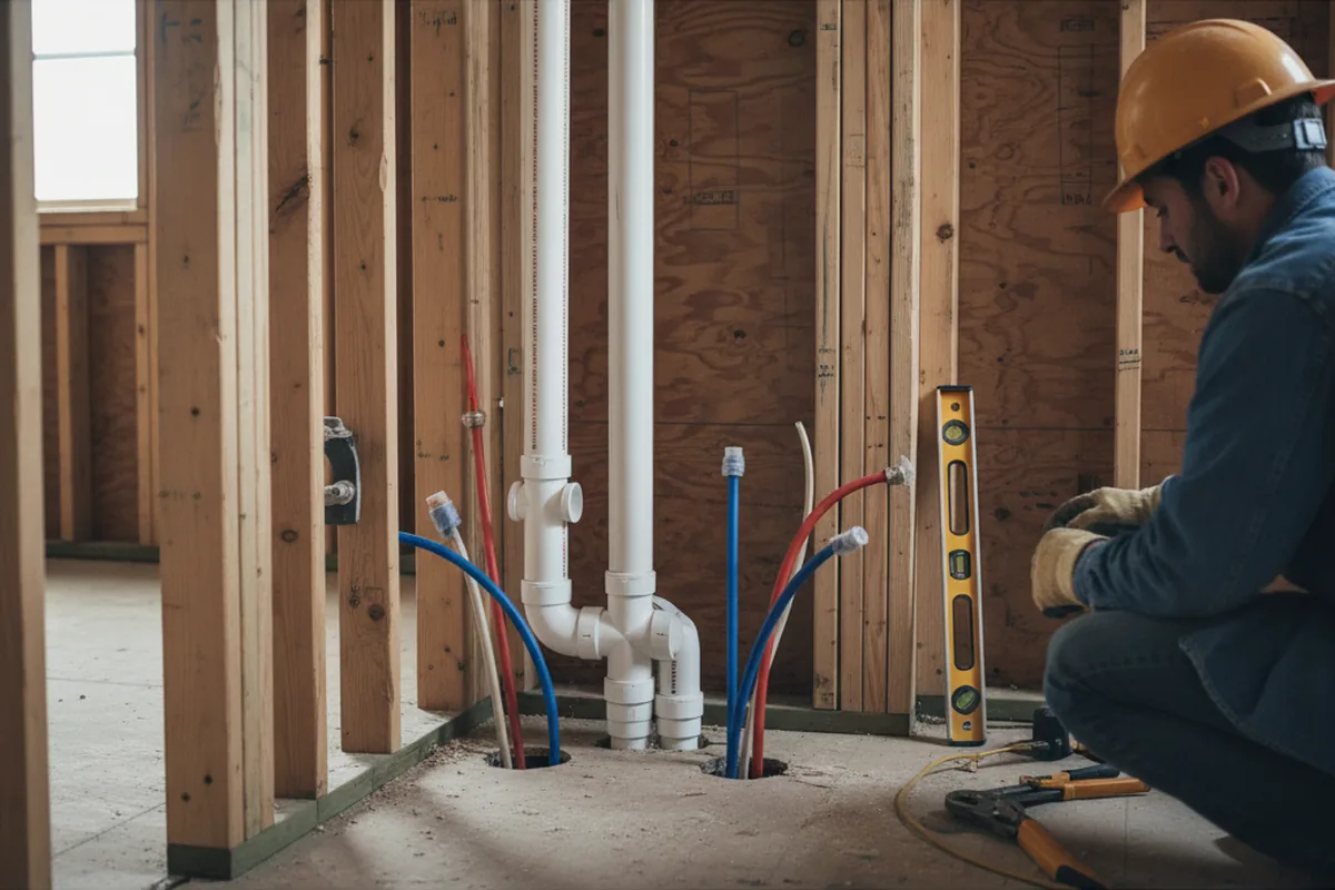 Drain and supply rough-in during Leak Detection in Live Oak